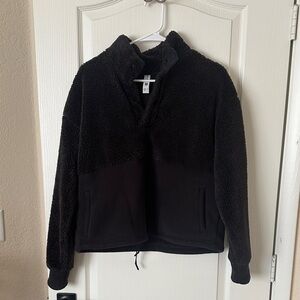 Black Fleece Pullover Jacket